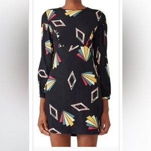 Ba&sh Black Violette Geometric Print Mini Dress
